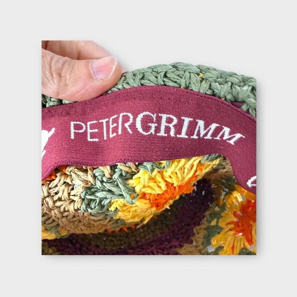 Peter Grimm Straw‎ Wide Brim Beach Floppy Hippie Sun Hat Pura Vida Sz S